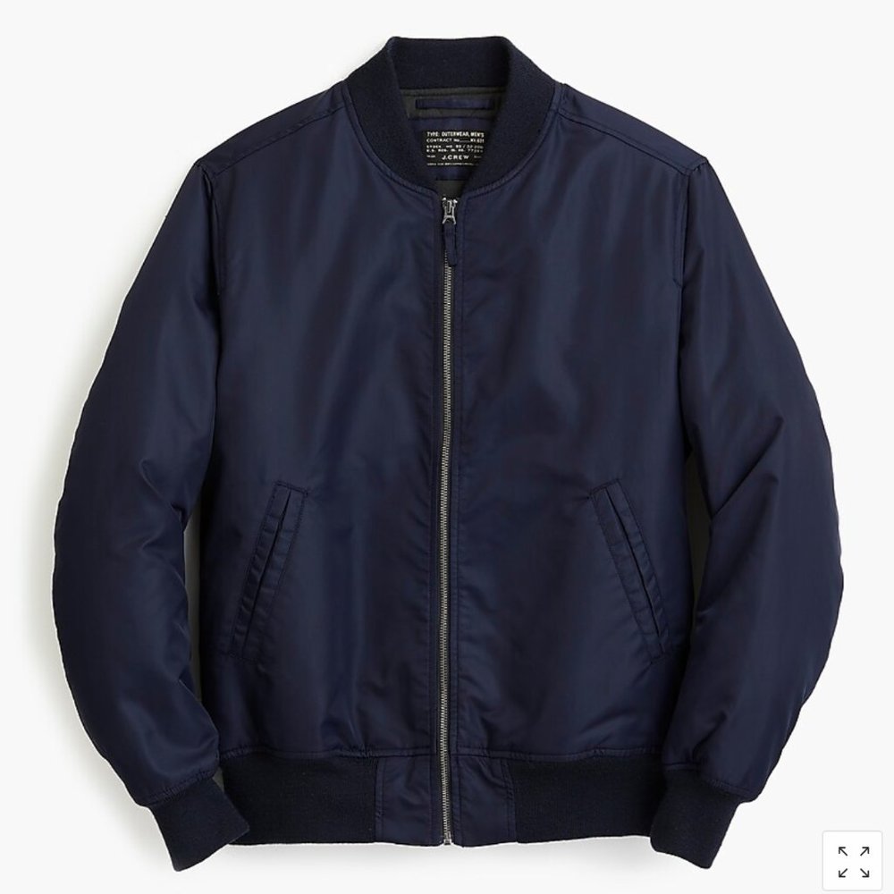 NEW J.Crew Wallace & Barnes Bomber Jacket Navy